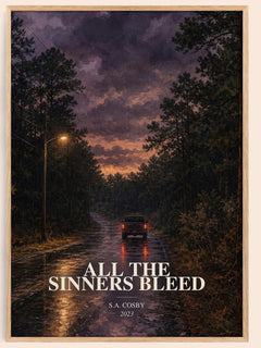 All the Sinners Bleed watercolour book poster by S.A. Cosby – framed literary art print