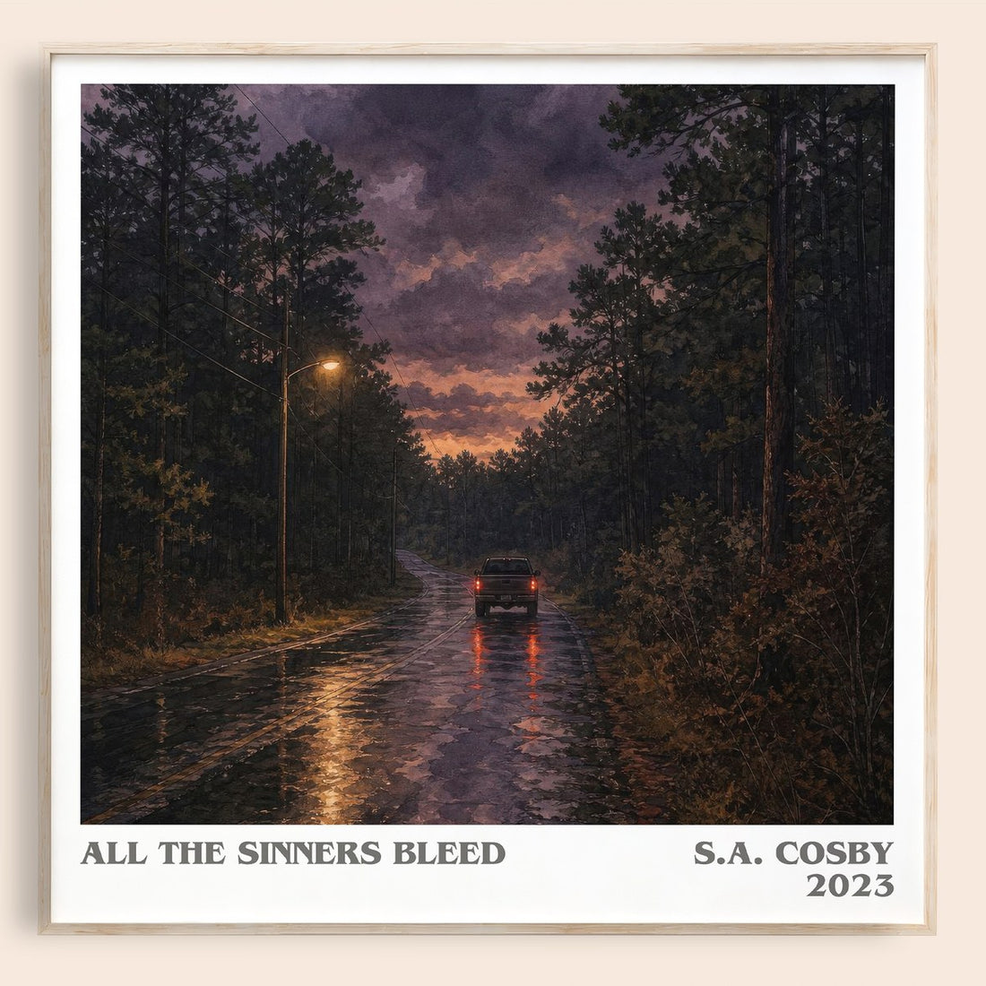 All the Sinners Bleed literary book poster by S.A. Cosby – framed literary art print
