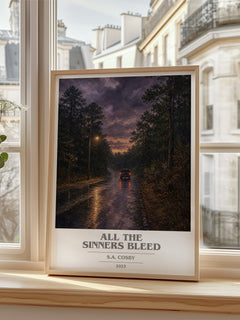 All the Sinners Bleed book cover poster colour and style options – S.A. Cosby book art