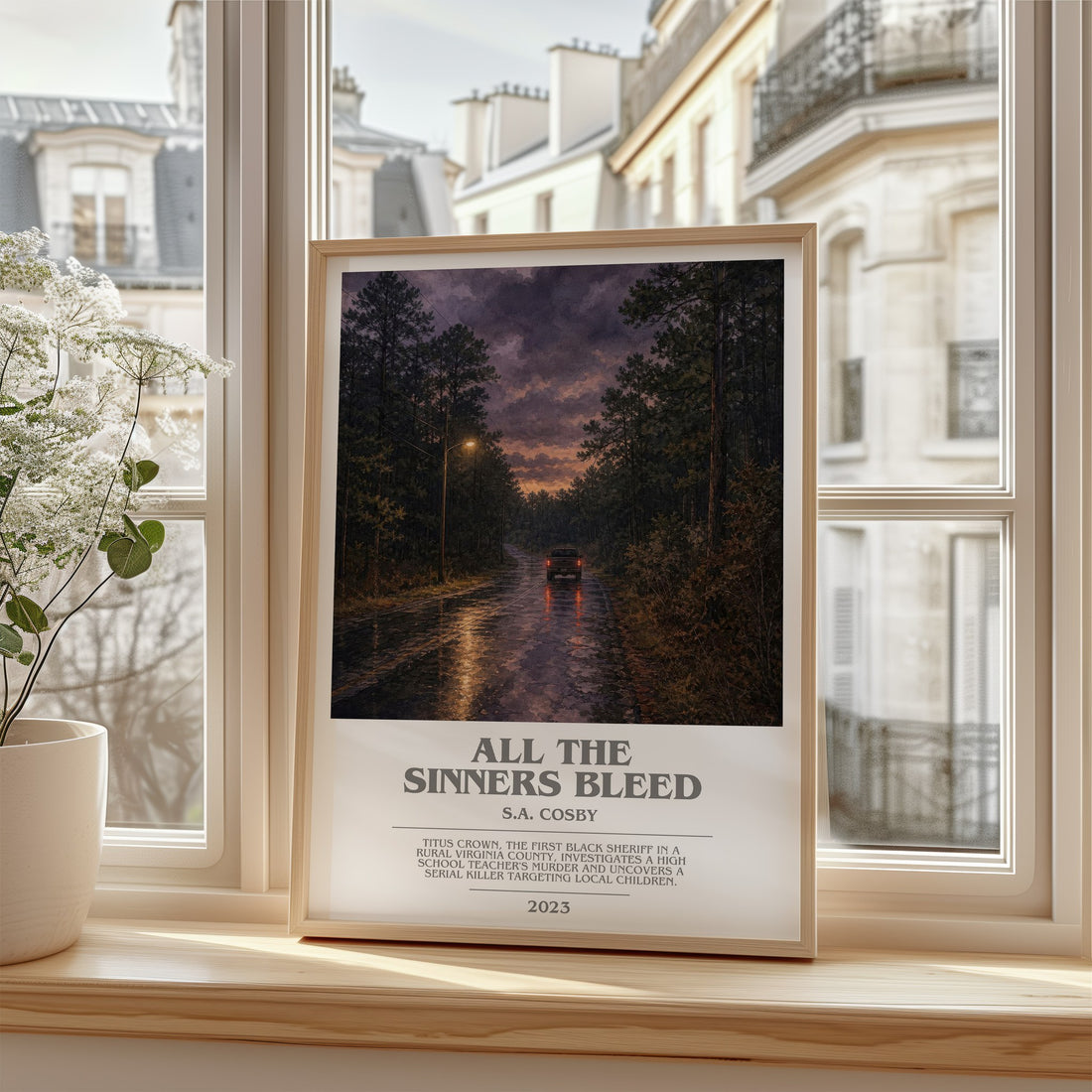 All the Sinners Bleed bookish poster colour and style options – S.A. Cosby book art