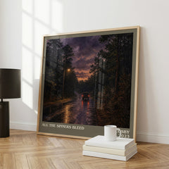 All the Sinners Bleed literary print framed by window – literary home decor