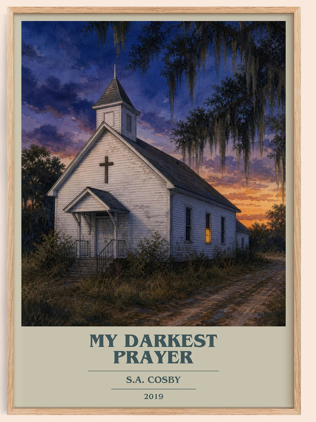 My Darkest Prayer book cover book poster by S.A. Cosby – framed literary art print