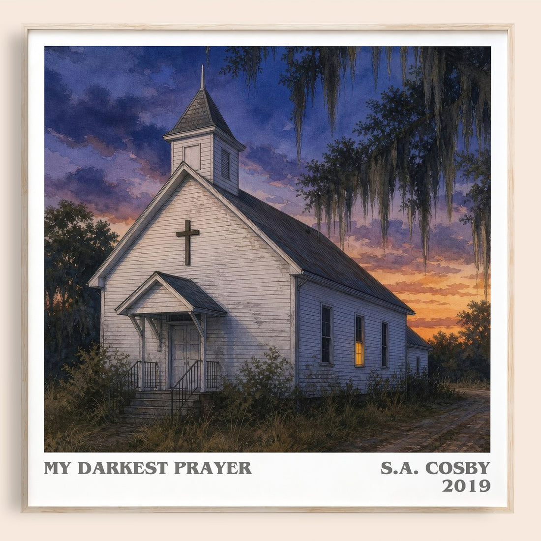 My Darkest Prayer literary book poster by S.A. Cosby – framed literary art print