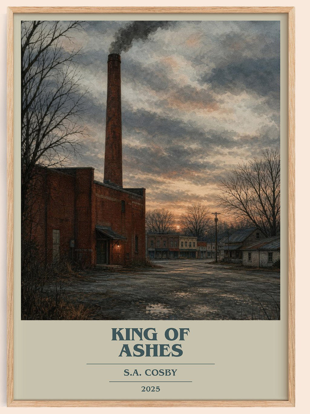 King of Ashes book cover book poster by S.A. Cosby – framed literary art print