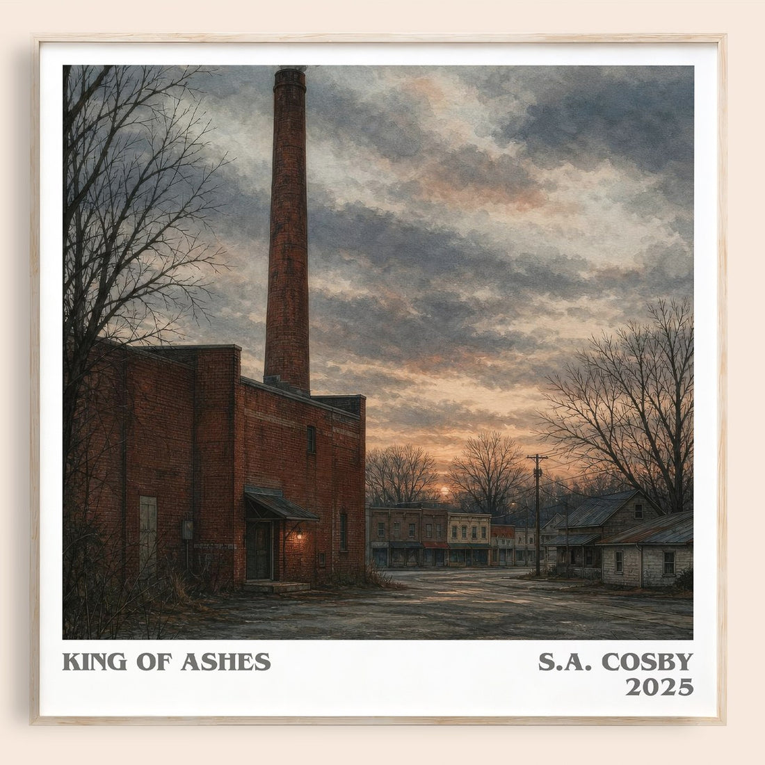 King of Ashes literary book poster by S.A. Cosby – framed literary art print