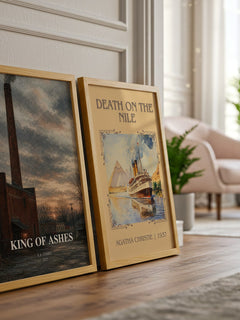 King of Ashes watercolour print framed by window – literary home decor