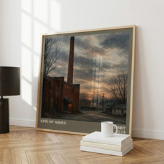 King of Ashes literary print framed by window – literary home decor