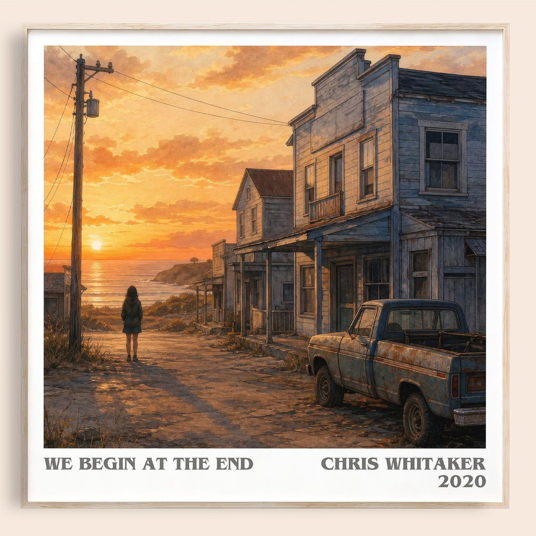 We Begin at the End literary book poster by Chris Whitaker – framed literary art print