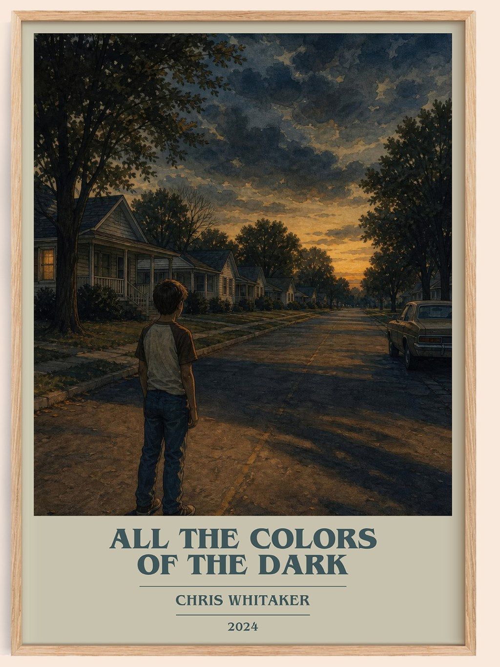 All the Colors of the Dark book cover book poster by Chris Whitaker – framed literary art print