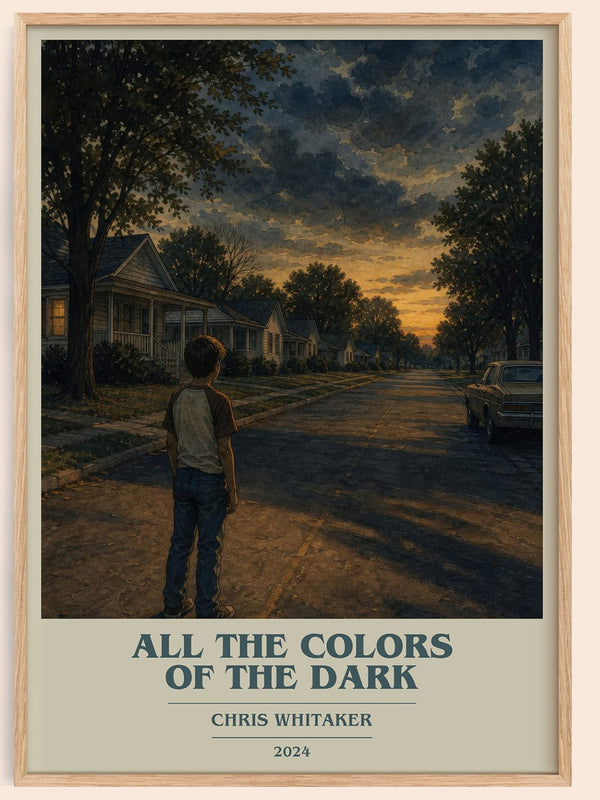 All the Colors of the Dark book cover book poster by Chris Whitaker – framed literary art print