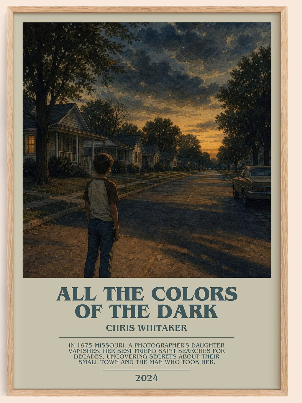 All the Colors of the Dark bookish book poster by Chris Whitaker – framed literary art print