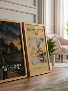 All the Colors of the Dark watercolour print framed by window – literary home decor