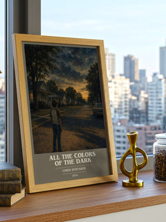 All the Colors of the Dark book cover print framed by window – literary home decor