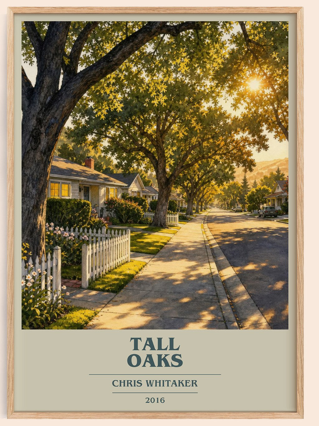 Tall Oaks book cover book poster by Chris Whitaker – framed literary art print