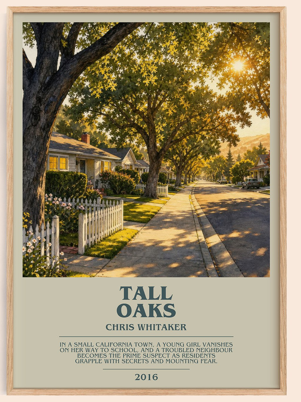 Tall Oaks bookish book poster by Chris Whitaker – framed literary art print