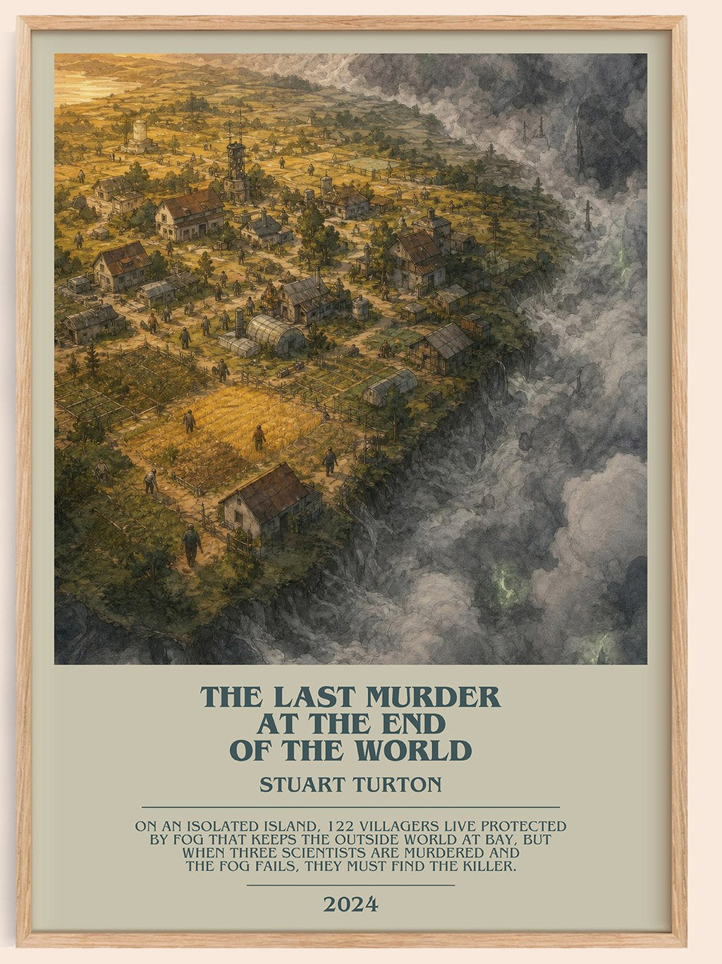 The Last Murder at the End of the World bookish book poster by Stuart Turton – framed literary art print