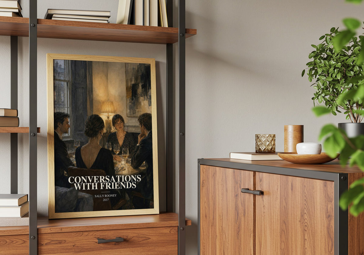 Conversations with Friends book watercolour illustration paper finish options – matte satin gloss
