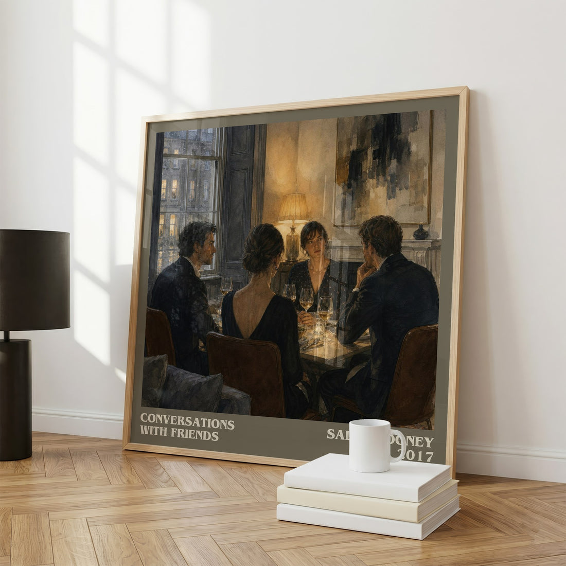 Conversations with Friends literary print framed by window – literary home decor