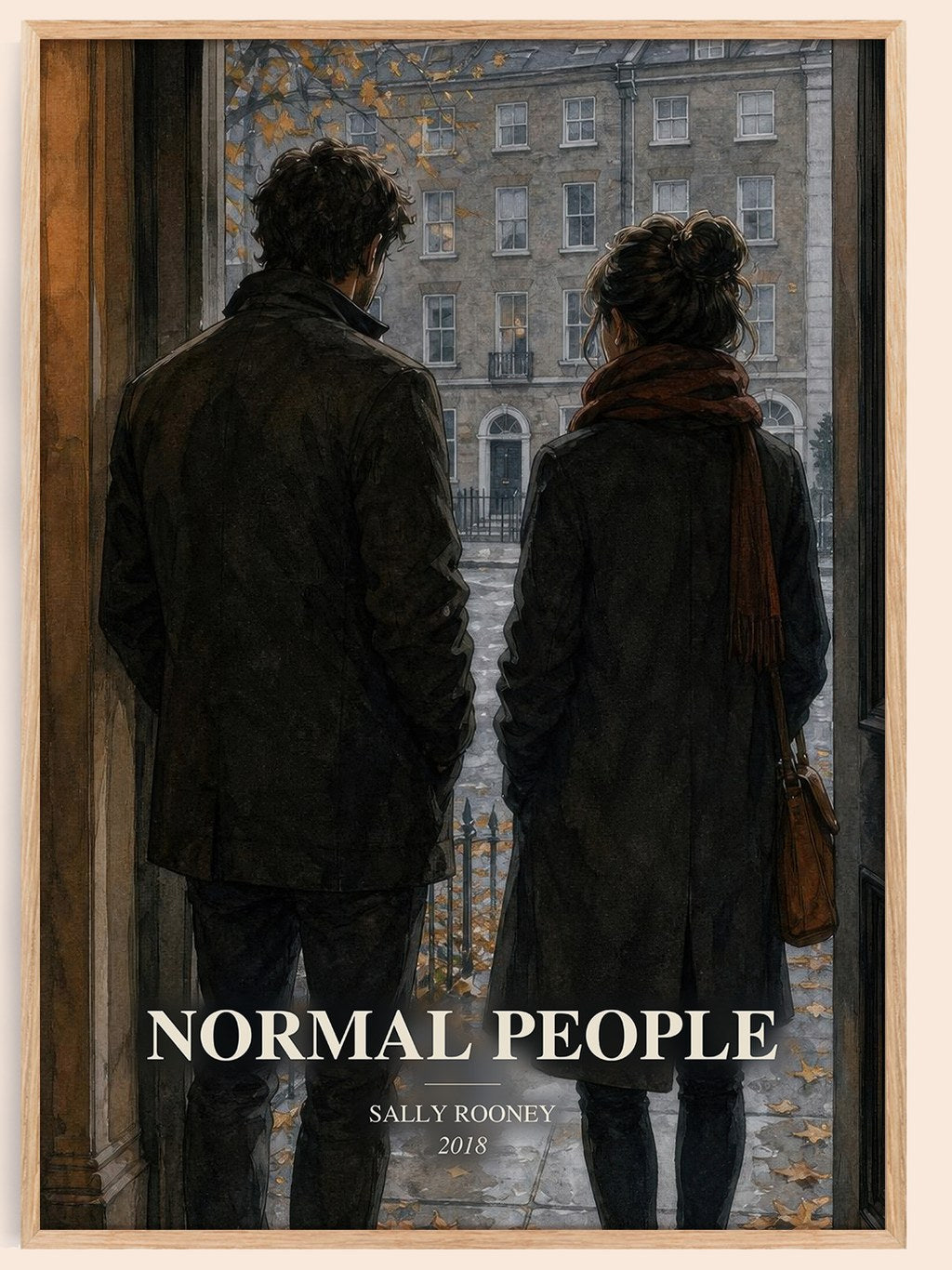 Normal People watercolour book poster by Sally Rooney – framed literary art print