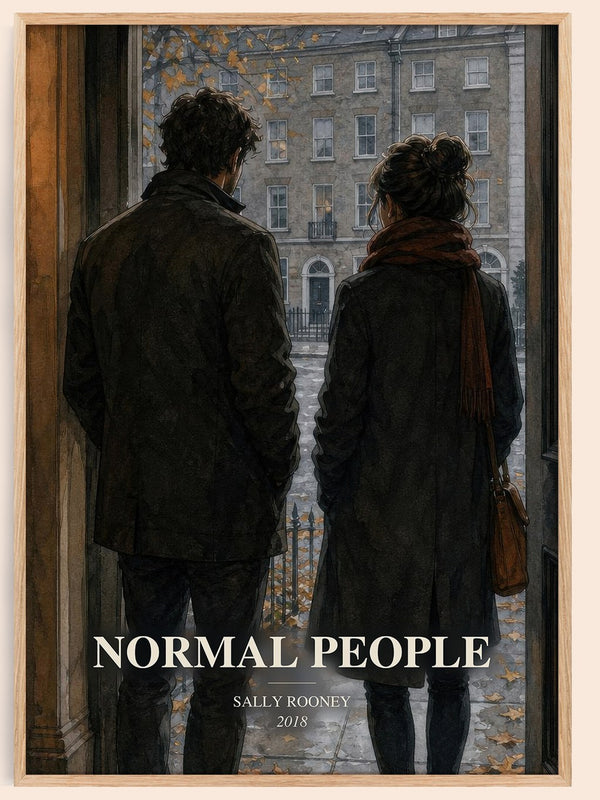 Normal People watercolour book poster by Sally Rooney – framed literary art print