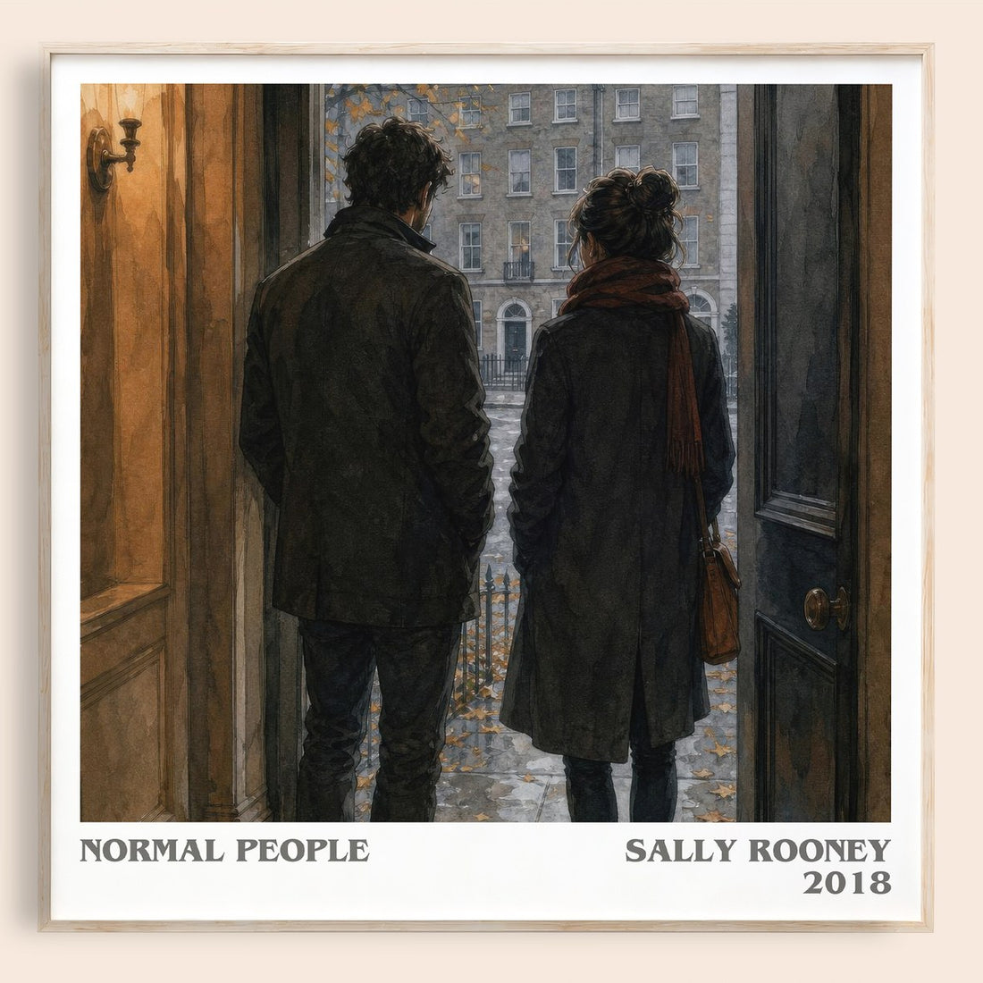 Normal People literary book poster by Sally Rooney – framed literary art print