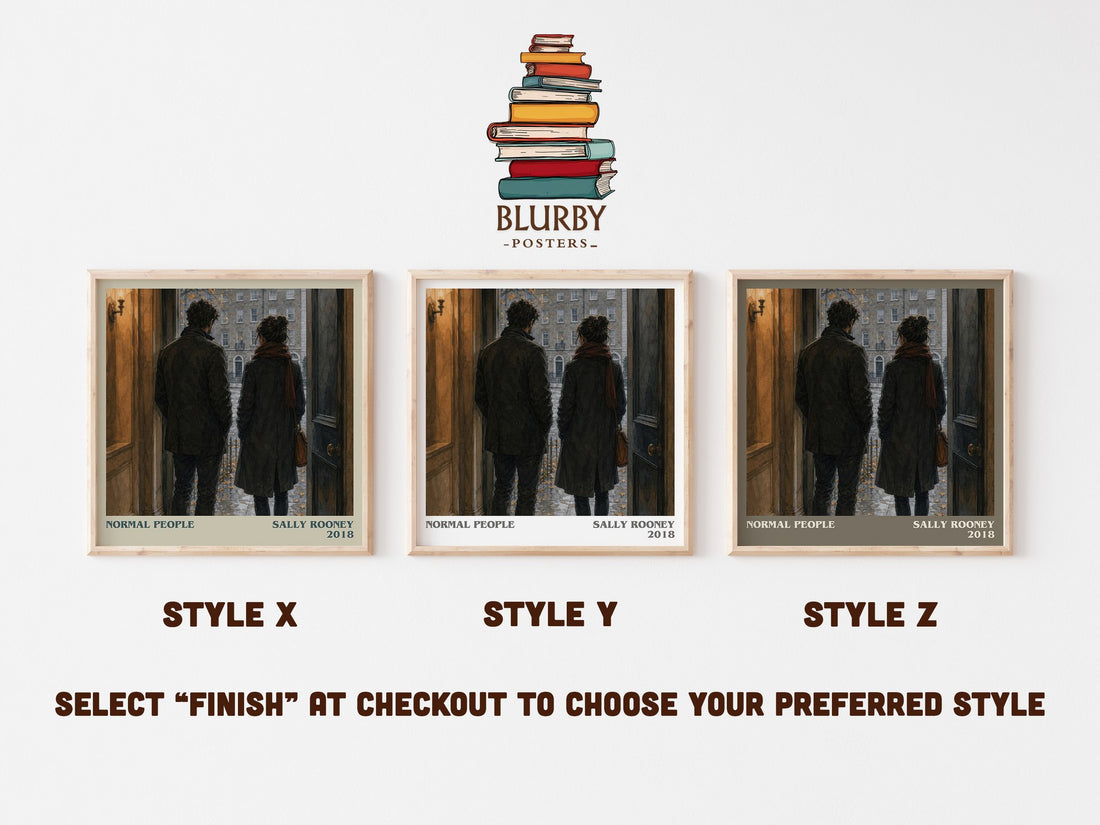 Normal People literary print in frame leaning in hallway – contemporary fiction wall art (mockup)