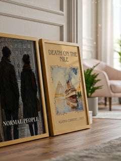 Normal People watercolour print framed by window – literary home decor