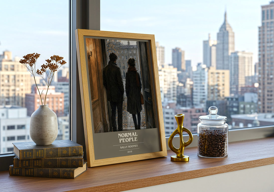 Normal People book cover print framed by window – literary home decor