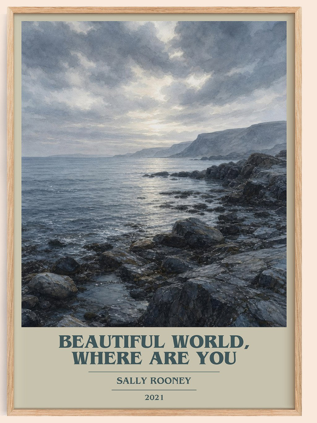 Beautiful World, Where Are You book cover book poster by Sally Rooney – framed literary art print