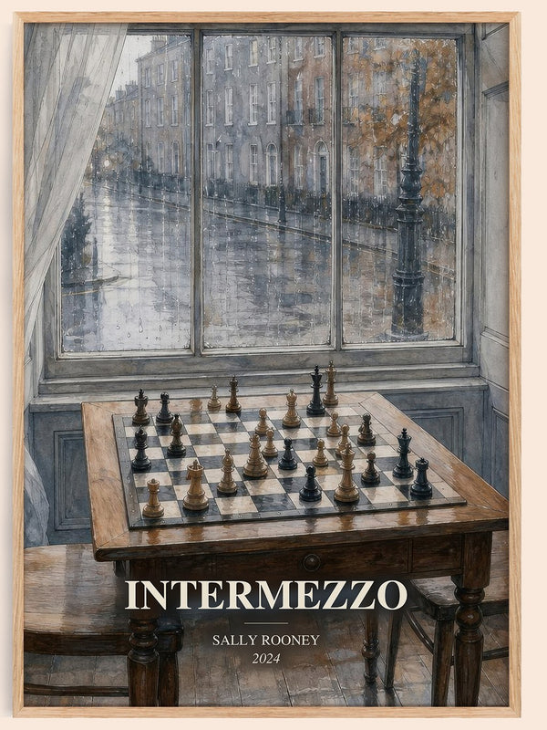 Intermezzo watercolour book poster by Sally Rooney – framed literary art print