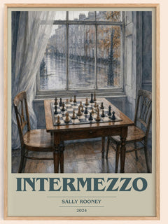 Intermezzo book cover book poster by Sally Rooney – framed literary art print