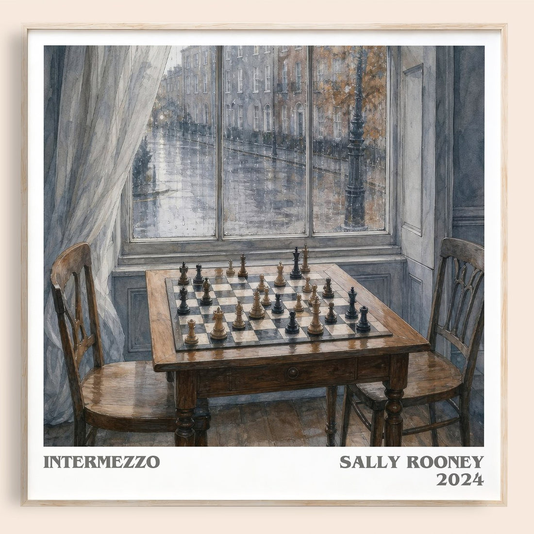 Intermezzo literary book poster by Sally Rooney – framed literary art print