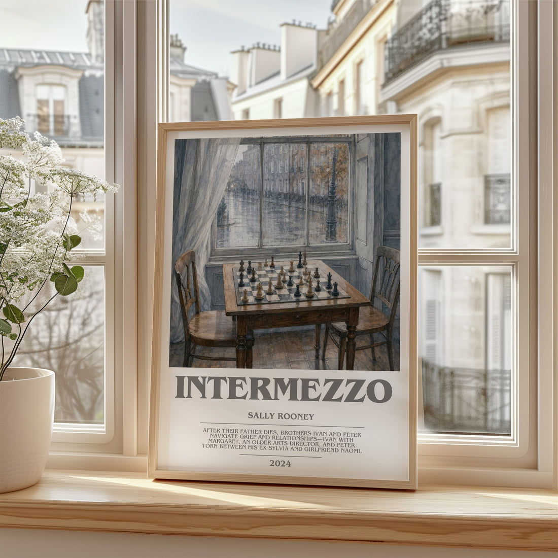 Intermezzo bookish poster colour and style options – Sally Rooney book art