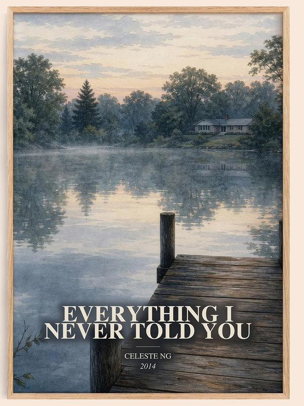 Everything I Never Told You watercolour book poster by Celeste Ng – framed literary art print