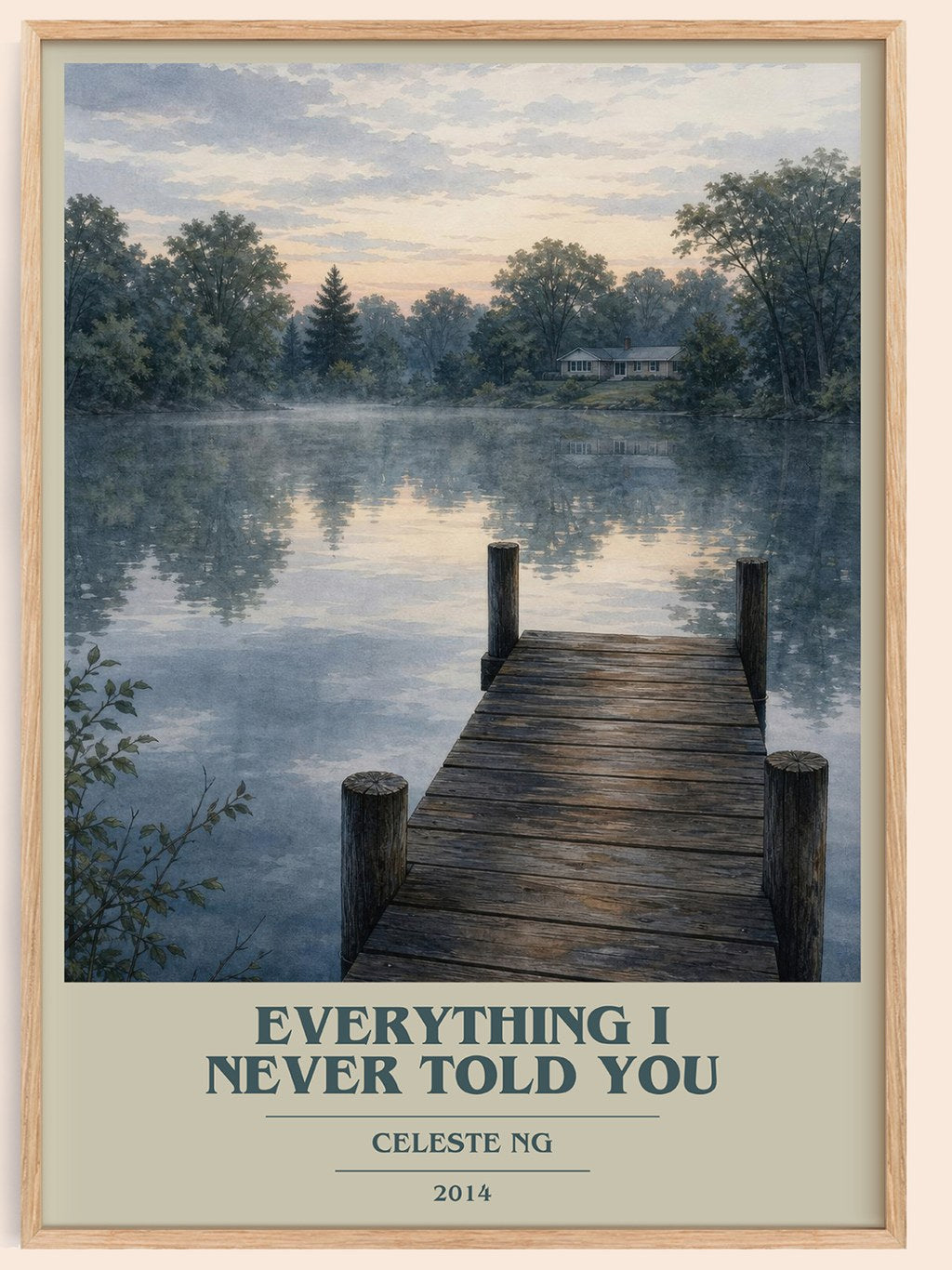 Everything I Never Told You book cover book poster by Celeste Ng – framed literary art print