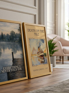 Everything I Never Told You watercolour print framed by window – literary home decor