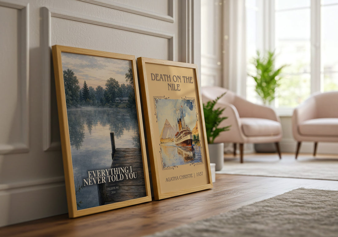 Everything I Never Told You watercolour print framed by window – literary home decor