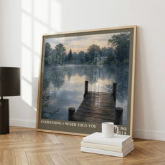 Everything I Never Told You literary print framed by window – literary home decor