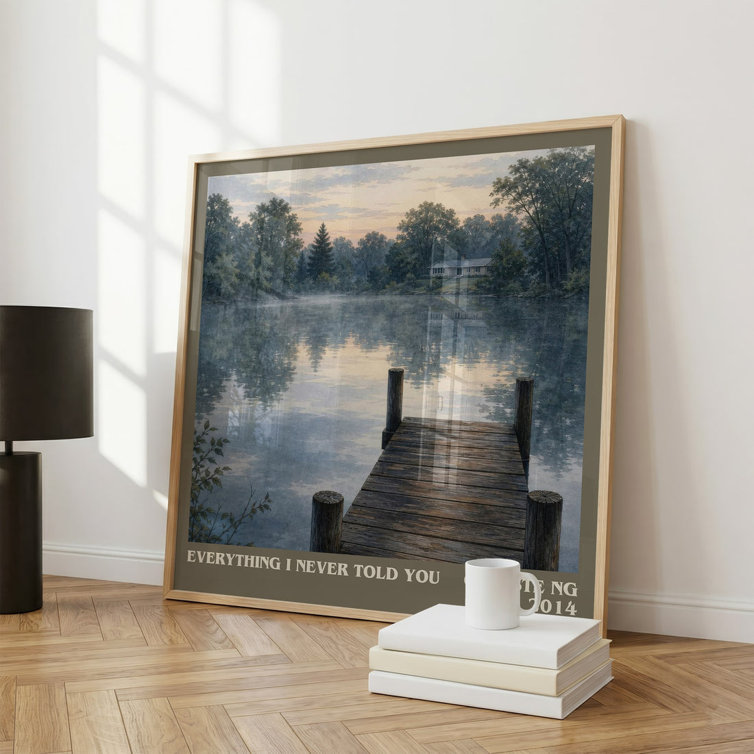 Everything I Never Told You literary print framed by window – literary home decor