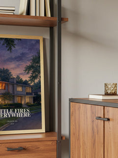 Little Fires Everywhere book watercolour illustration paper finish options – matte satin gloss
