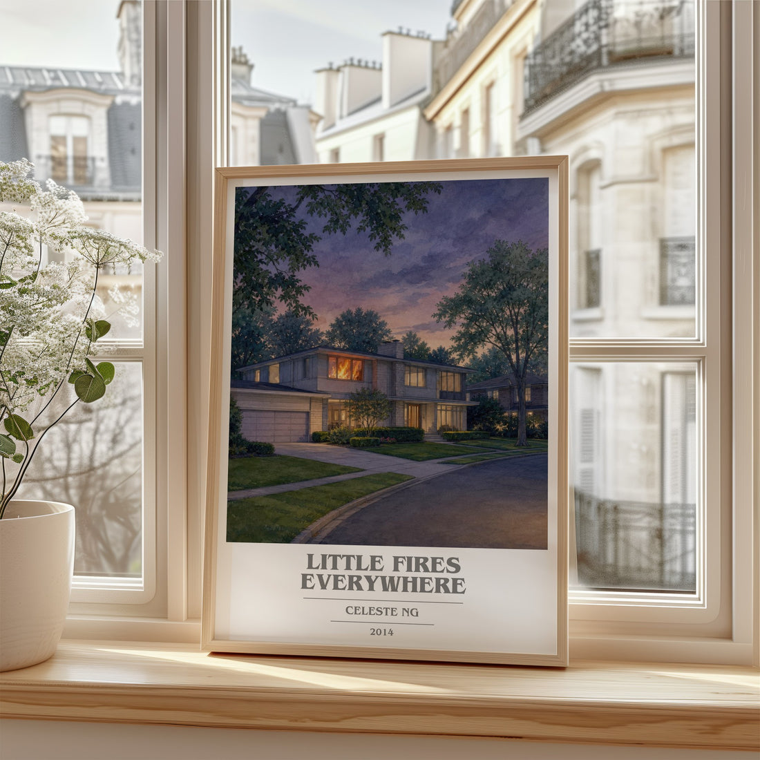 Little Fires Everywhere book cover poster colour and style options – Celeste Ng book art