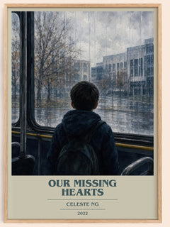 Our Missing Hearts book cover book poster by Celeste Ng – framed literary art print