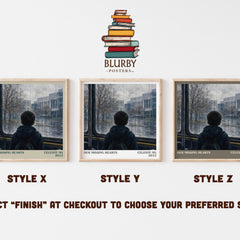 Our Missing Hearts literary print in frame leaning in hallway – dystopian wall art