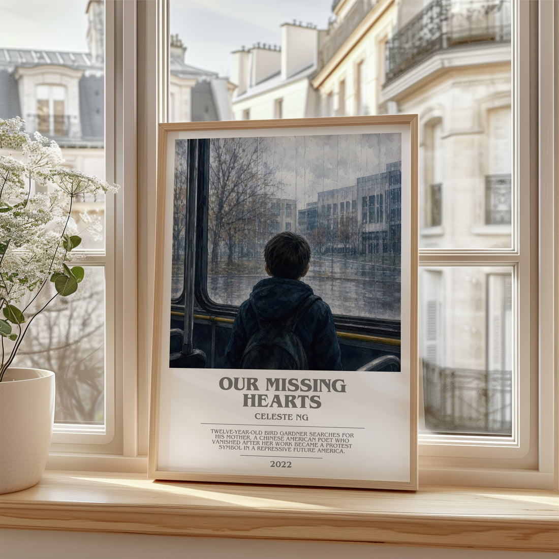 Our Missing Hearts bookish poster colour and style options – Celeste Ng book art