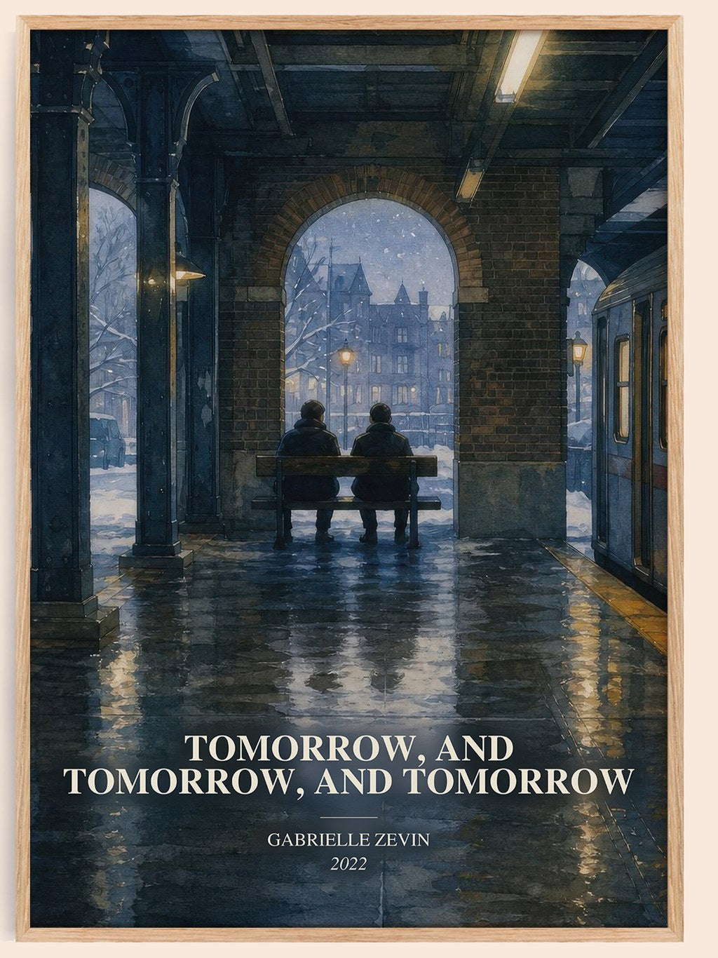 Tomorrow, and Tomorrow, and Tomorrow watercolour book poster by Gabrielle Zevin – framed literary art print