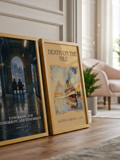 Tomorrow, and Tomorrow, and Tomorrow watercolour print framed by window – literary home decor