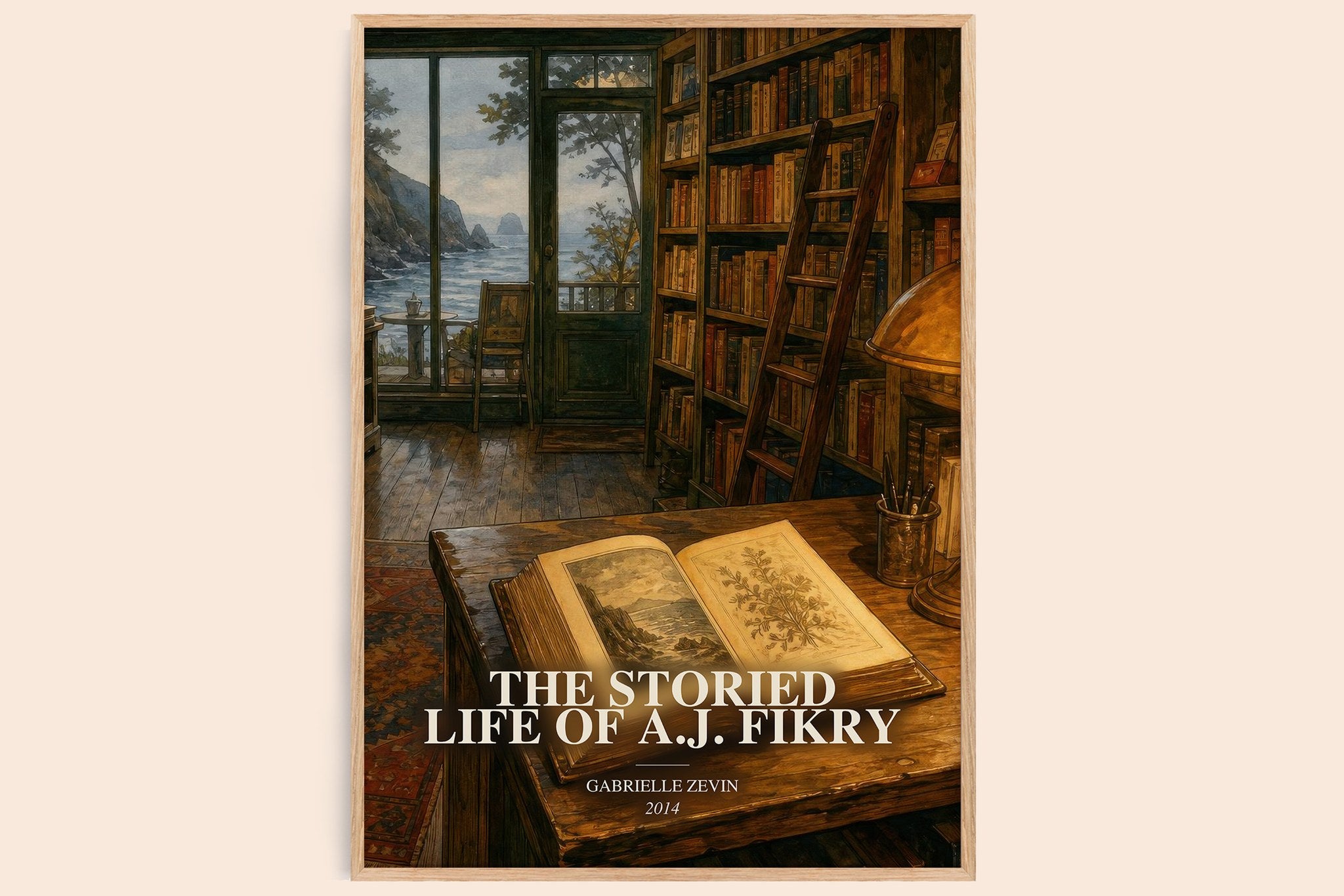 Storied Life of A.J. Fikry Book Watercolour Illustration by G. Zevin