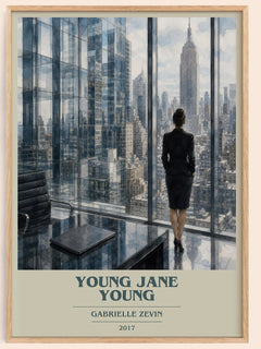 Young Jane Young book cover book poster by Gabrielle Zevin – framed literary art print
