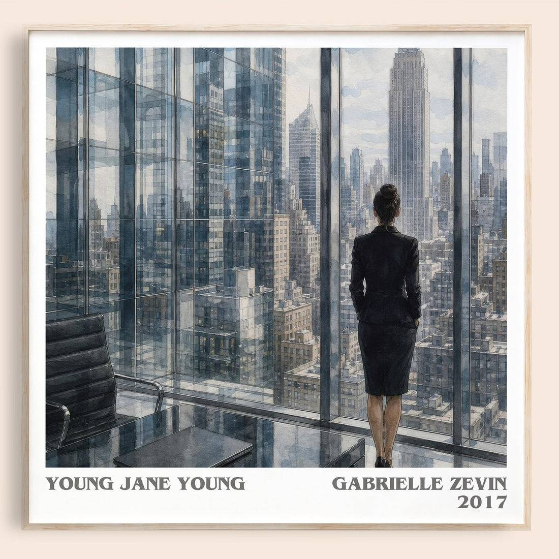 Young Jane Young literary book poster by Gabrielle Zevin – framed literary art print