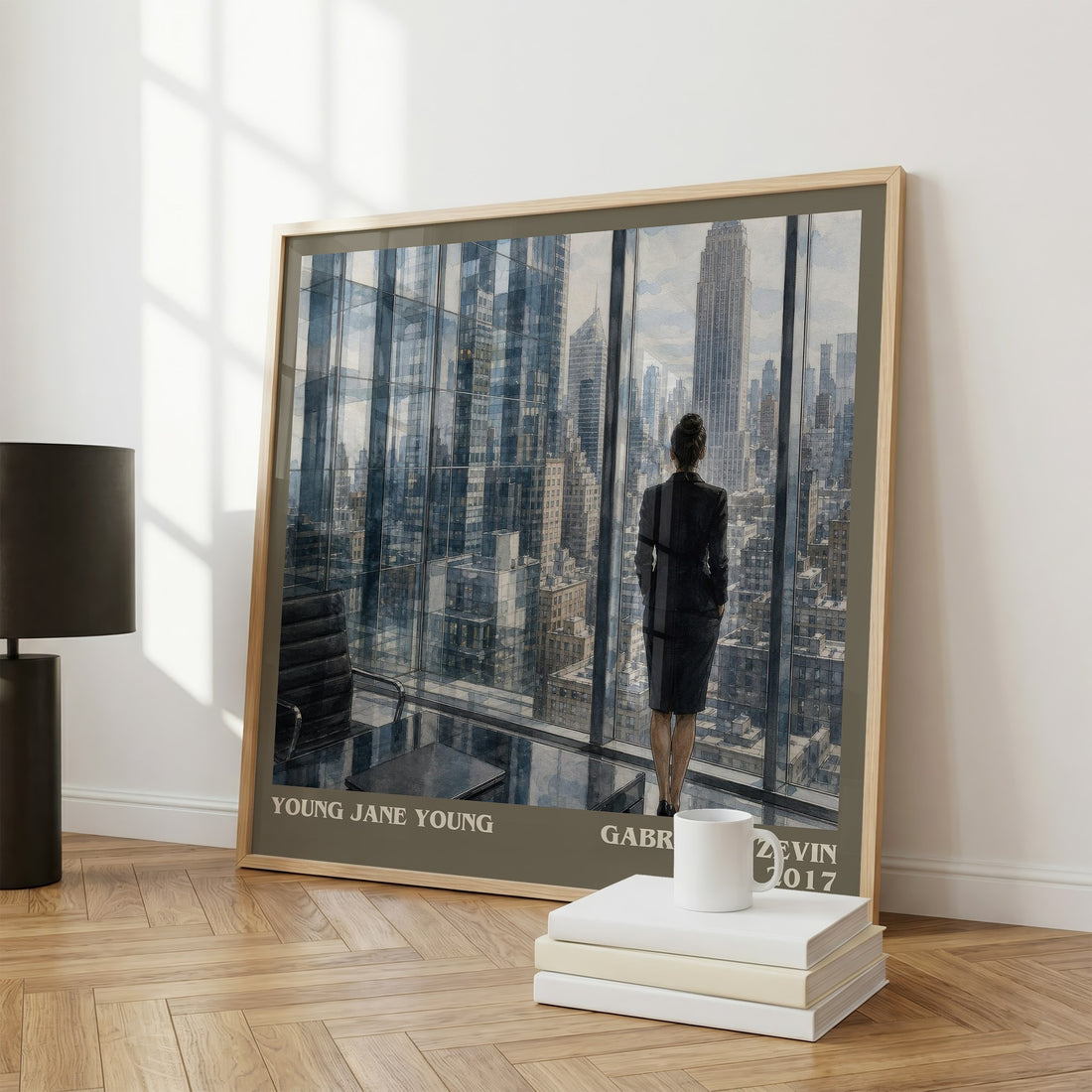 Young Jane Young literary print framed by window – literary home decor